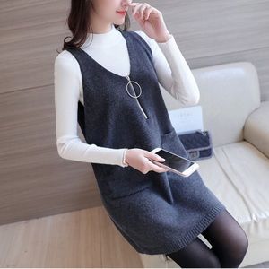Grey Mini Knit Dress